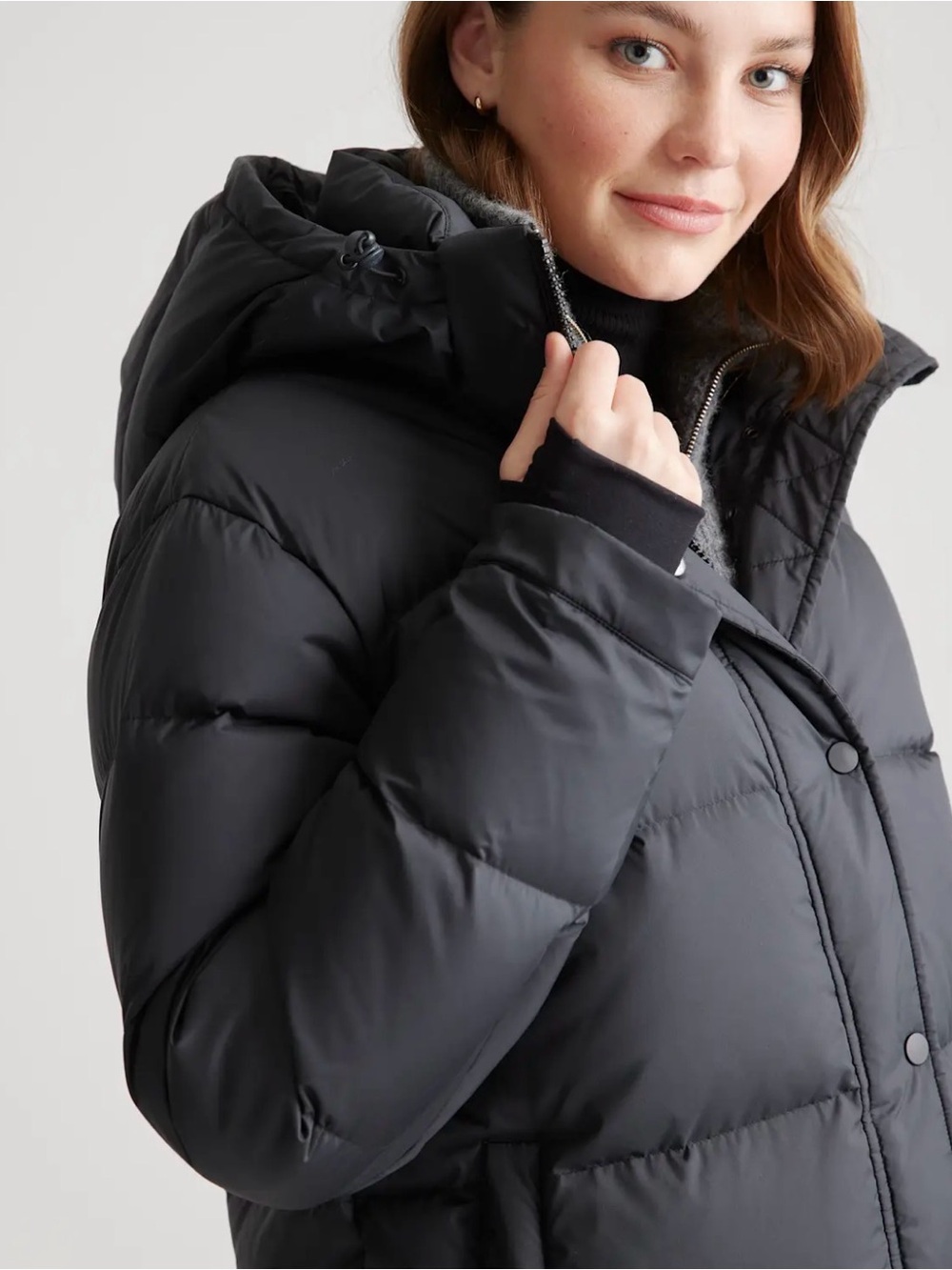 NWT Quince Black Responsible Down Parka Long Puffer Coat with Hood - Picture 5 of 13